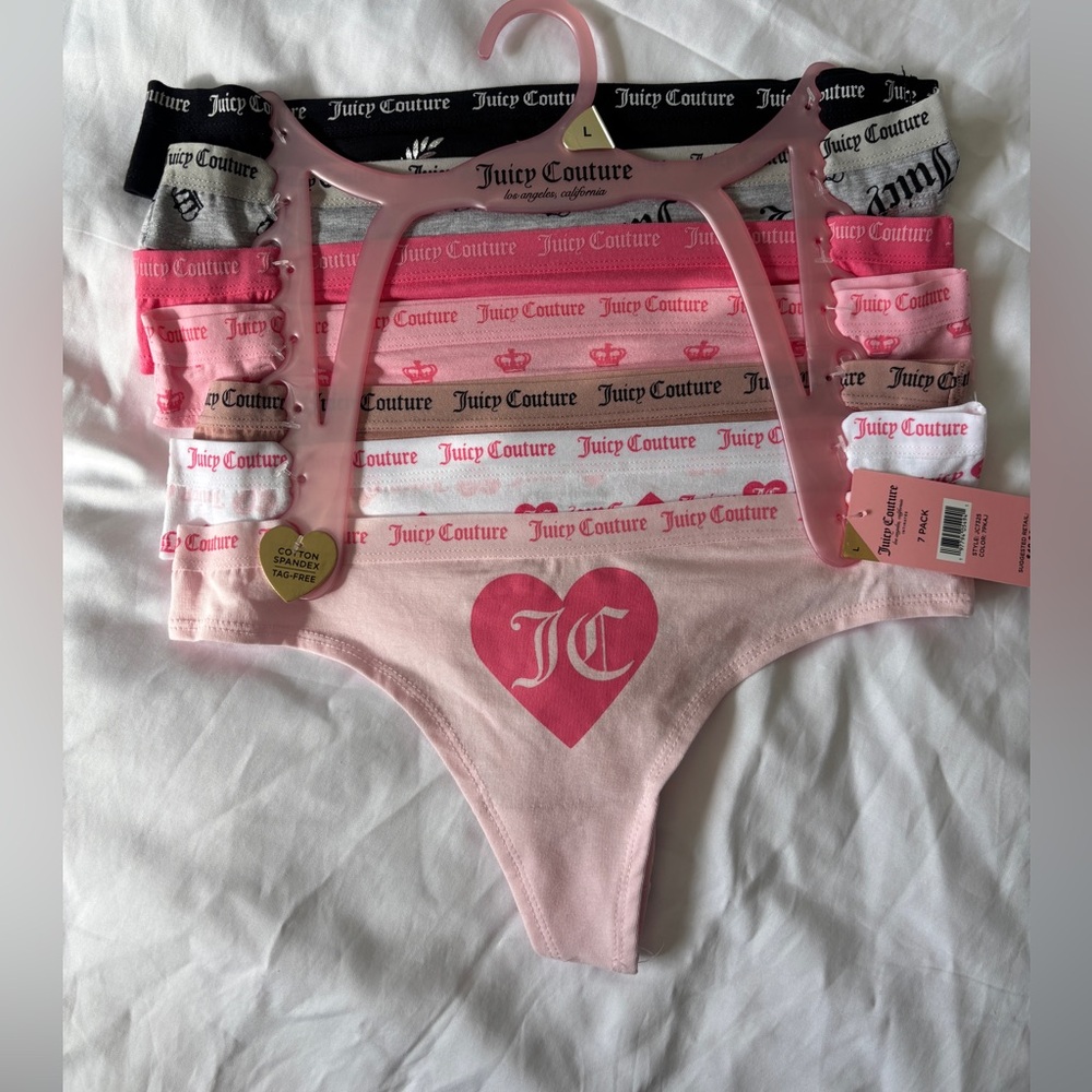 7 pack Juicy Couture panties Thong Set NWT